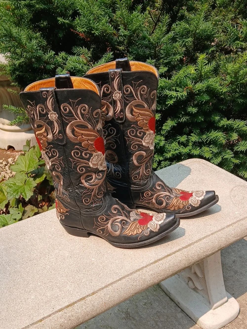 Old GRINGO GRACE BLACK EMBROIDERED BOOT SZ 9.5B - Picture 2 of 12
